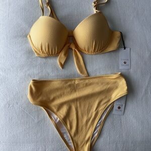 Shade & Shore Yellow Bikini Set
